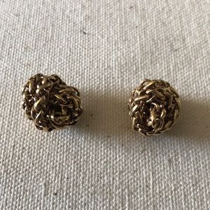Ralph Lauren gold knot earrings